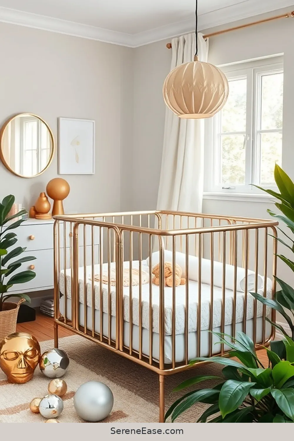 21 Stunning Metallic Accents for a Mid-Century Modern Nursery Style 2 Metallic Crib Accents for 21 Stunning Metallic Accents for a Mid-Century Modern Nursery Style