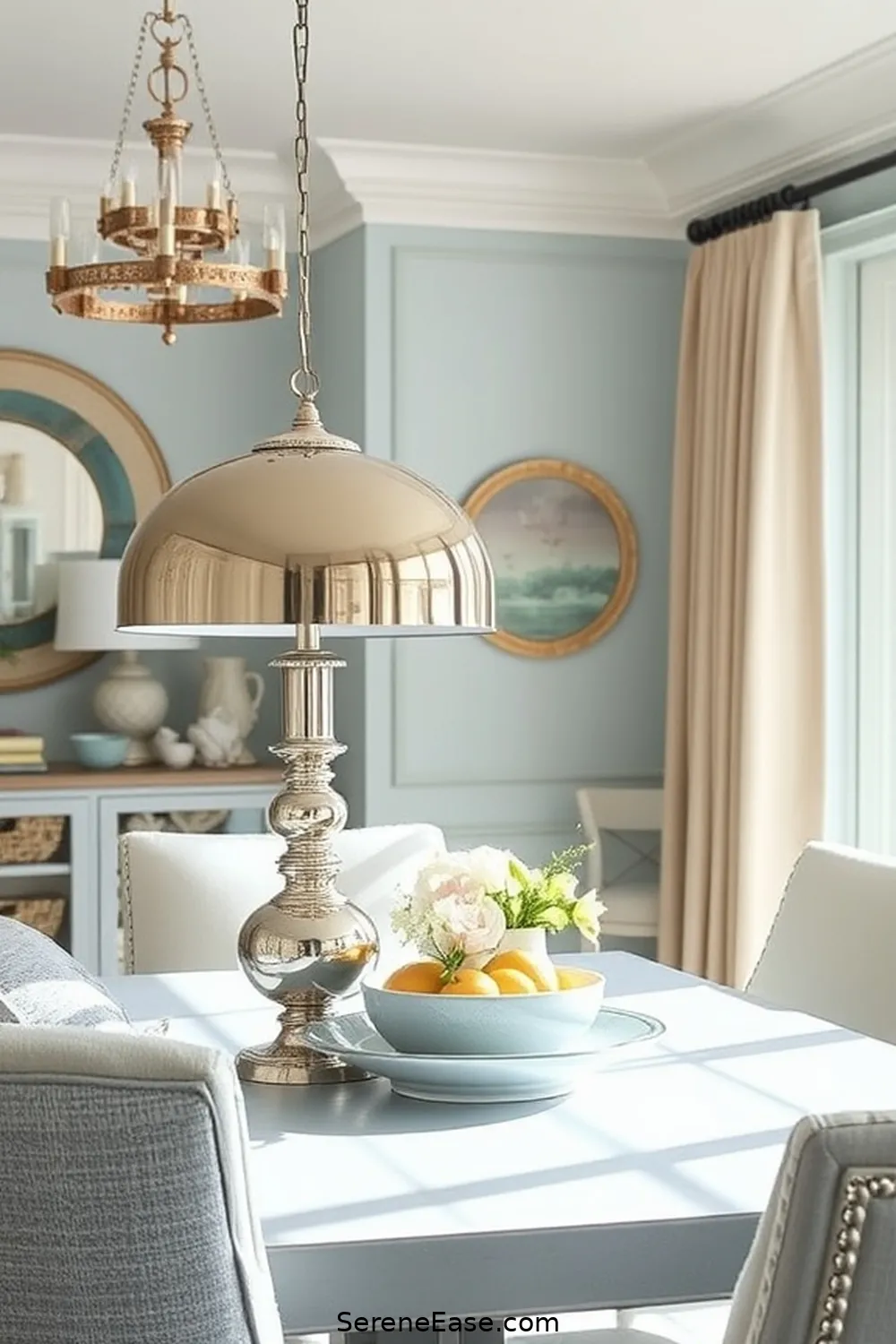 21 Stylish Ways to Incorporate Metallic Accents in Coastal Dining Room Style 22 Add Metallic Table Lamps for 21 Stylish Ways to Incorporate Metallic Accents in Coastal Dining Room Style