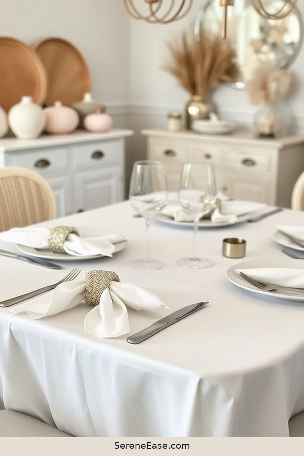 21 Stylish Ways to Incorporate Metallic Accents in Coastal Dining Room Style 12 Choose Metallic Napkin Rings for 21 Stylish Ways to Incorporate Metallic Accents in Coastal Dining Room Style