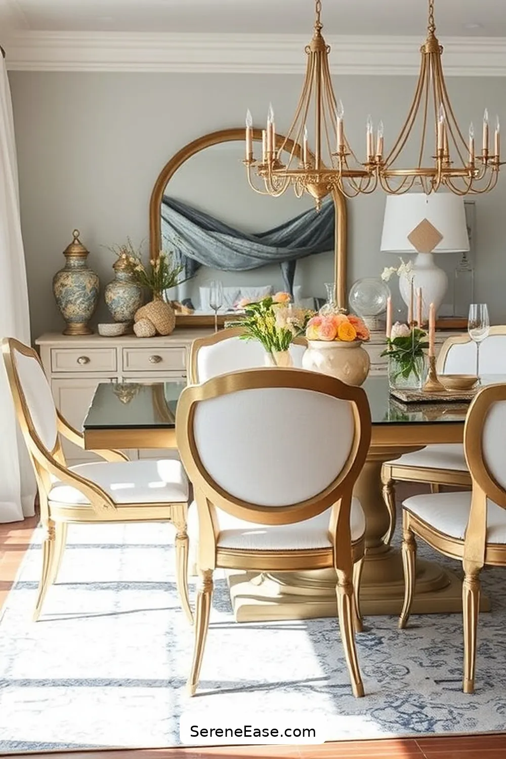 21 Stylish Ways to Incorporate Metallic Accents in Coastal Dining Room Style 4 Incorporate Metallic Chair Accents for 21 Stylish Ways to Incorporate Metallic Accents in Coastal Dining Room Style