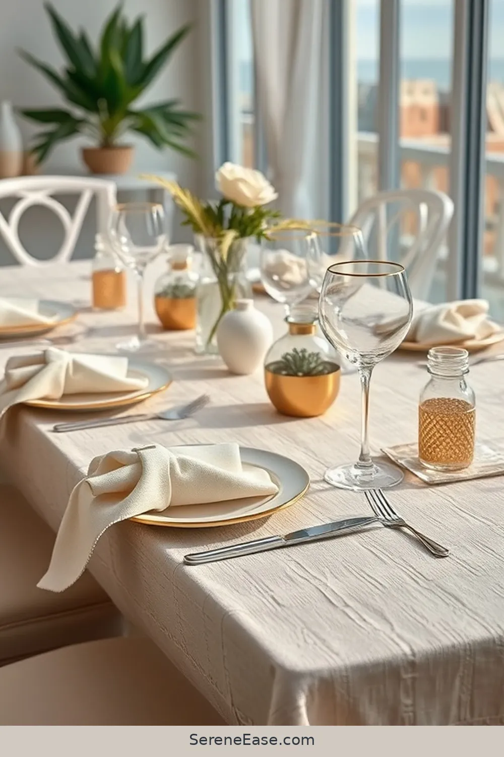 21 Stylish Ways to Incorporate Metallic Accents in Coastal Dining Room Style 11 Integrate Metallic Table Settings for 21 Stylish Ways to Incorporate Metallic Accents in Coastal Dining Room Style
