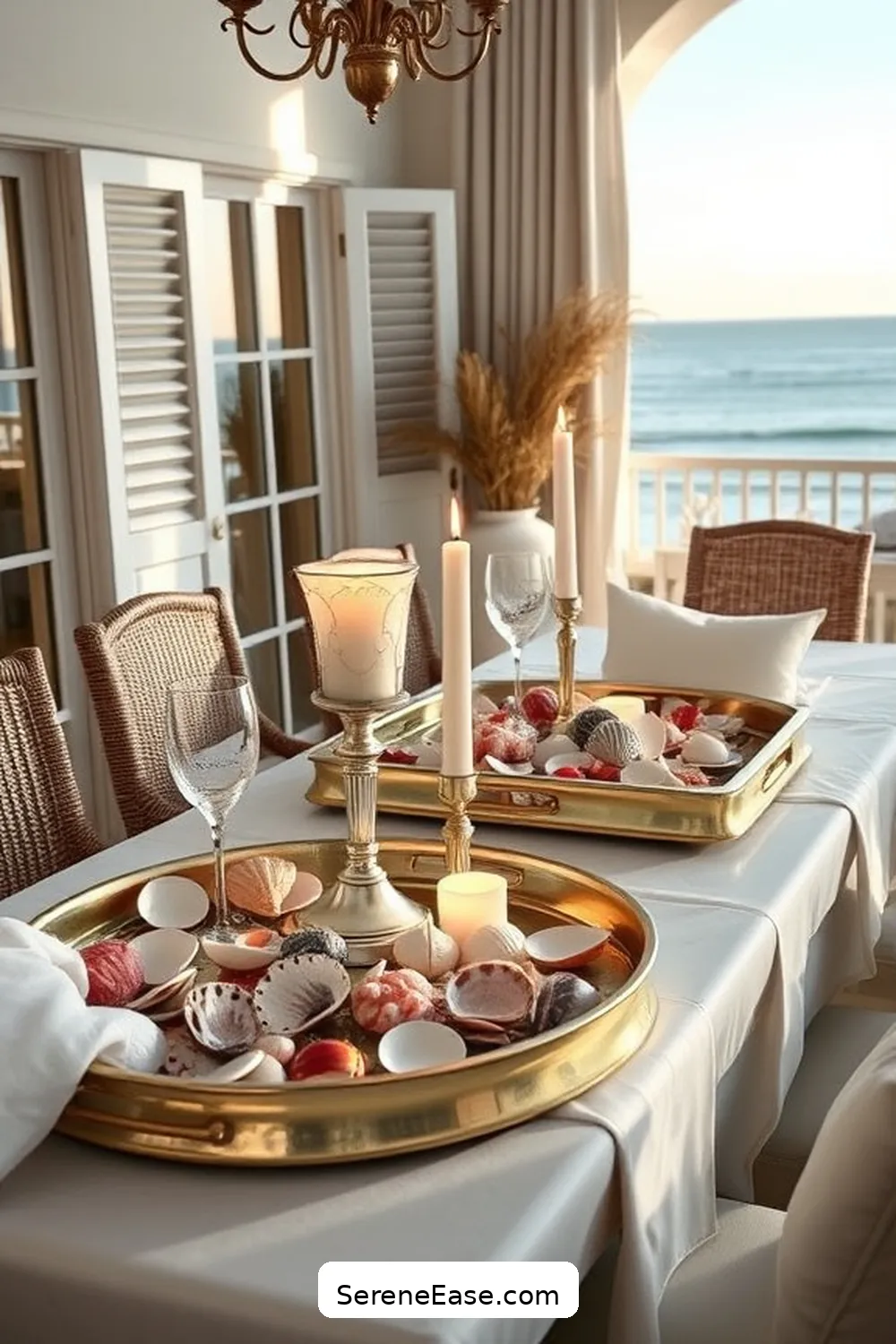 21 Stylish Ways to Incorporate Metallic Accents in Coastal Dining Room Style 21 Utilize Metallic Tray Tables for 21 Stylish Ways to Incorporate Metallic Accents in Coastal Dining Room Style