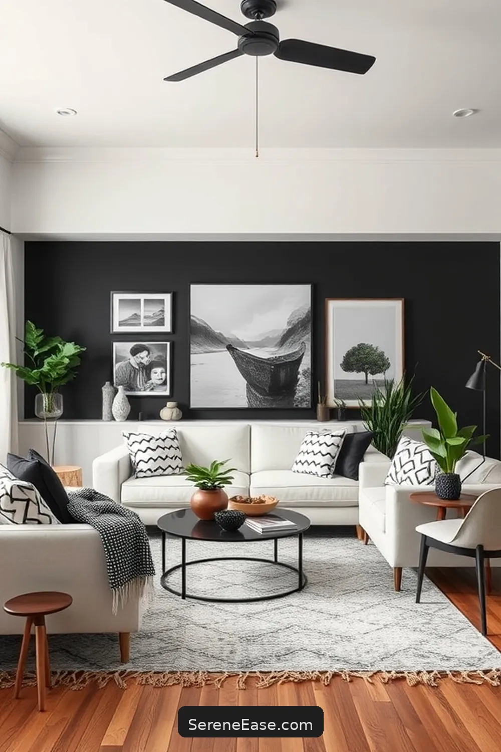 21 Ways to Achieve Black and White Scandinavian Style Living Room 20 Add Personal Touches for 21 Ways to Achieve Black and White Scandinavian Style Living Room