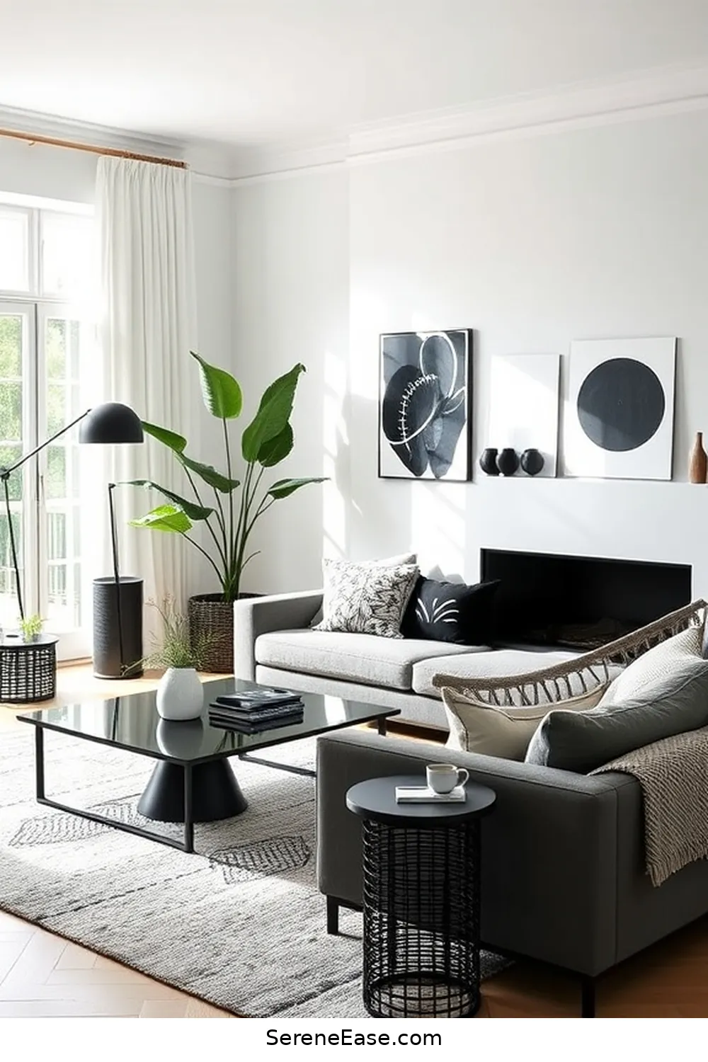 21 Ways to Achieve Black and White Scandinavian Style Living Room 17 Choose Scandinavian-inspired Accessories for 21 Ways to Achieve Black and White Scandinavian Style Living Room