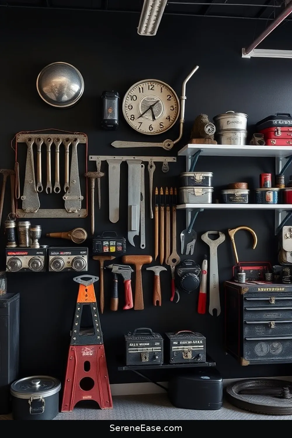 21 Ways to Achieve Industrial Style in Your Black and White Garage 14 Create a Statement Wall With Black Paint for 21 Ways to Achieve Industrial Style in Your Black and White Garage