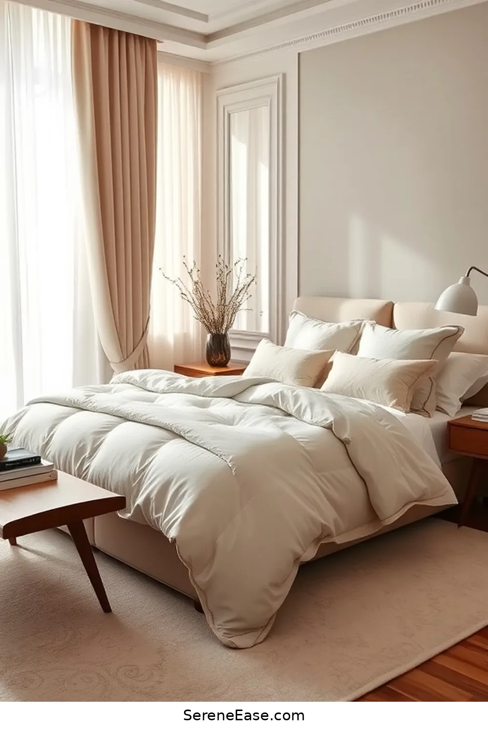 21 Ways to Achieve Monochromatic Bedroom Style With Mid-Century Modern Design 9 Choose Monochromatic Bedding for 21 Ways to Achieve Monochromatic Bedroom Style With Mid-Century Modern Design