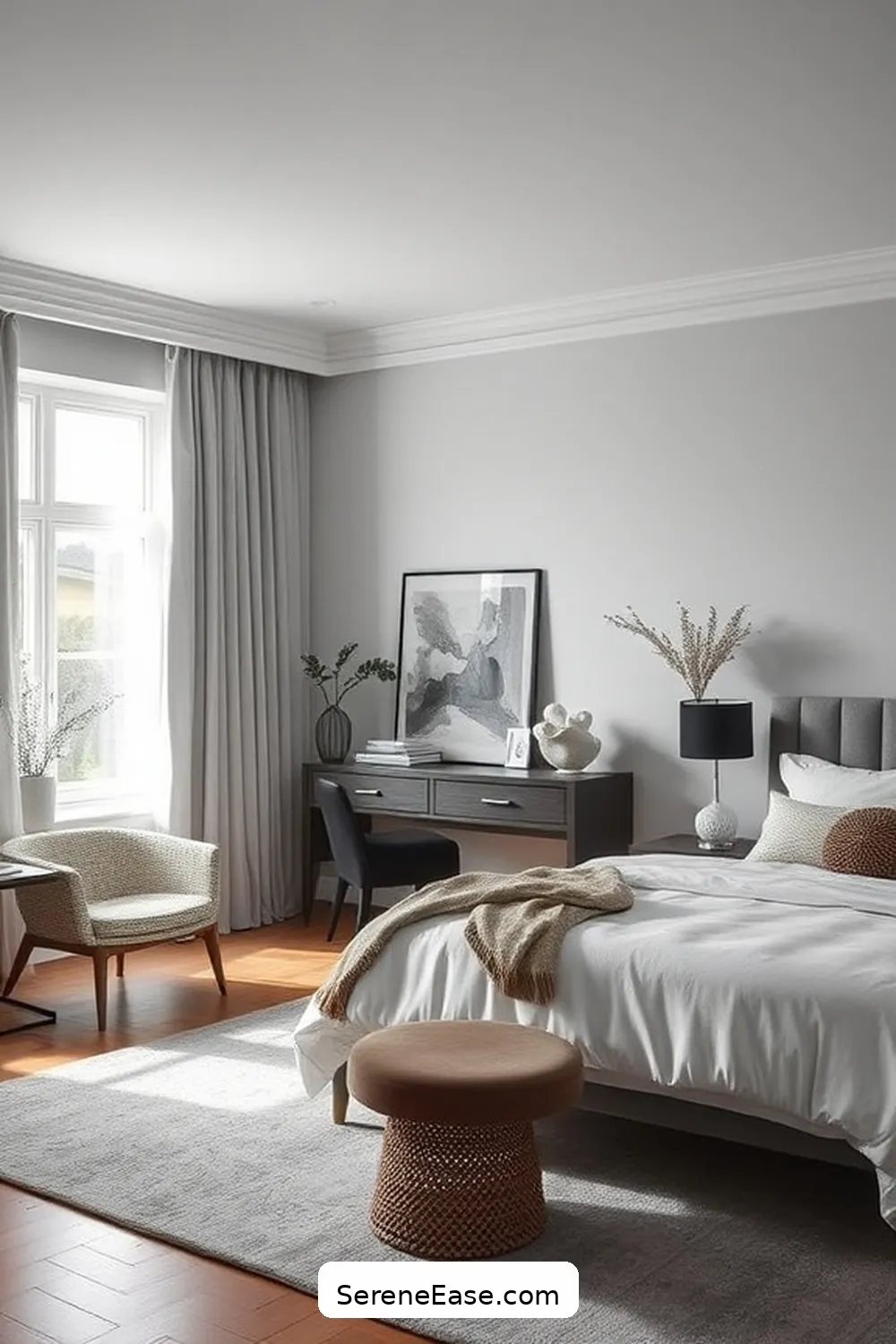 21 Ways to Achieve Monochromatic Bedroom Style With Mid-Century Modern Design 16 Incorporate Functional Decor for 21 Ways to Achieve Monochromatic Bedroom Style With Mid-Century Modern Design