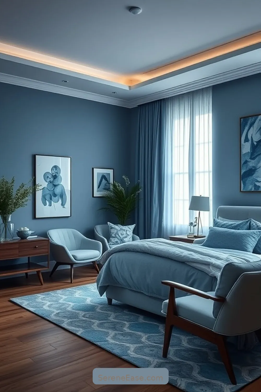 21 Ways to Achieve Monochromatic Bedroom Style With Mid-Century Modern Design 15 Play With Shades of the Same Color for 21 Ways to Achieve Monochromatic Bedroom Style With Mid-Century Modern Design