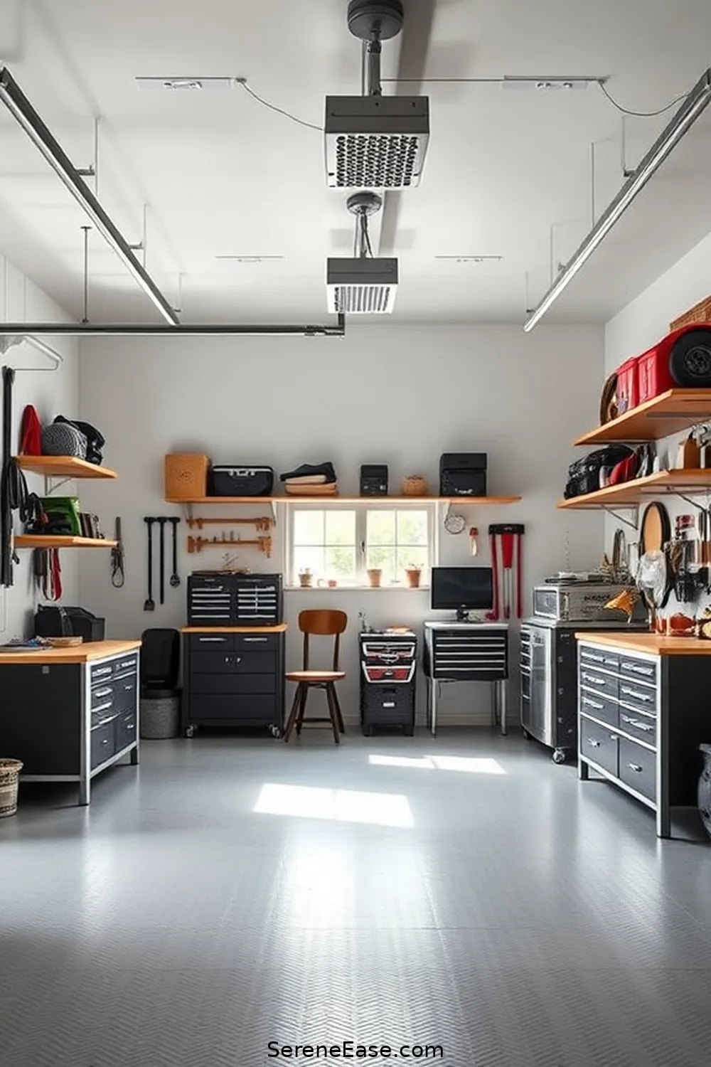 21 Ways to Achieve Monochromatic Garage Mid-Century Modern Style 19 Create Distinct Zones for Different Uses for 21 Ways to Achieve Monochromatic Garage Mid-Century Modern Style