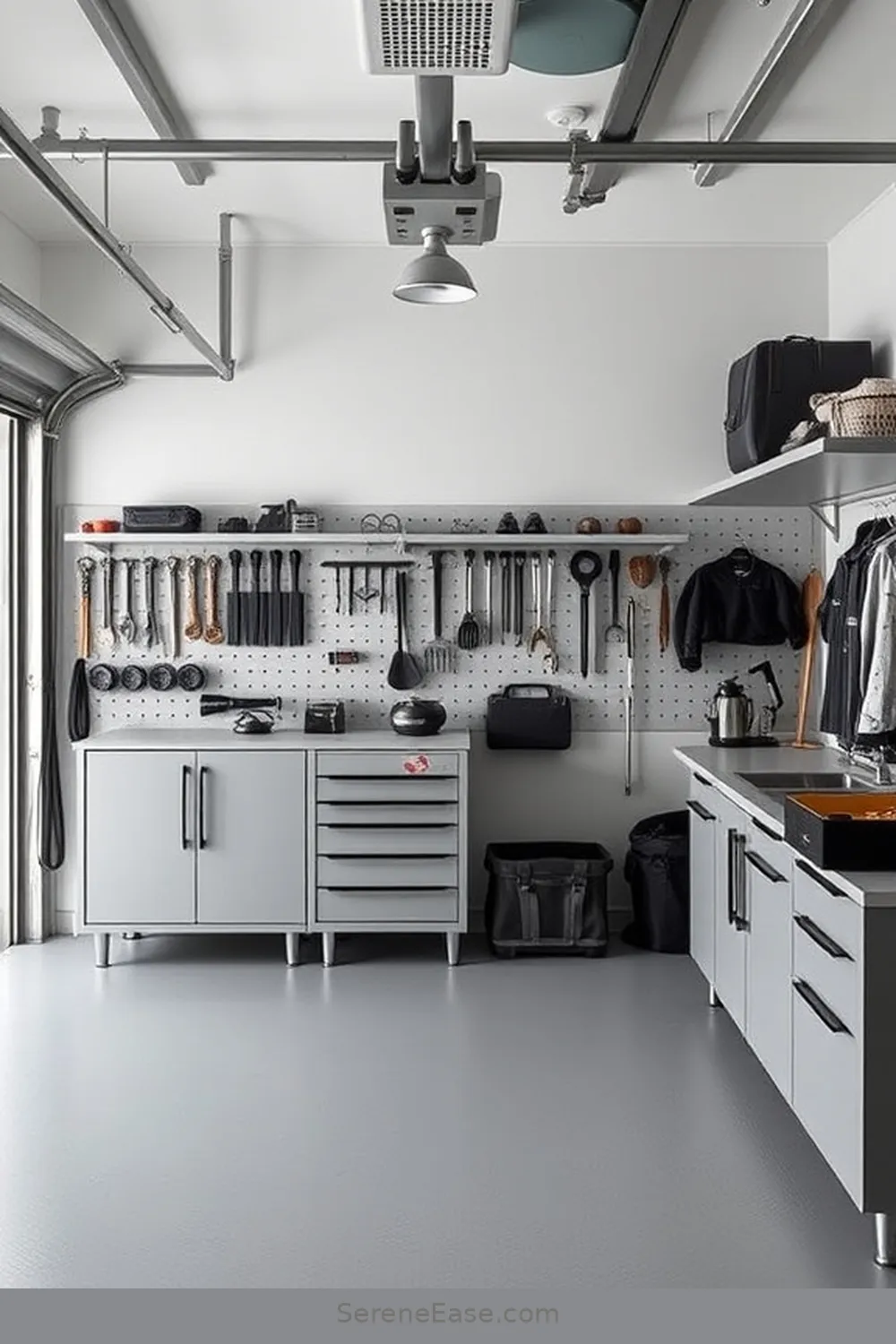 21 Ways to Achieve Monochromatic Garage Mid-Century Modern Style 12 Implement a Cohesive Tool Organization System for 21 Ways to Achieve Monochromatic Garage Mid-Century Modern Style