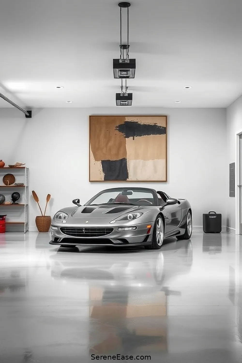 21 Ways to Achieve Monochromatic Garage Mid-Century Modern Style 7 Install a Statement Piece of Artwork for 21 Ways to Achieve Monochromatic Garage Mid-Century Modern Style
