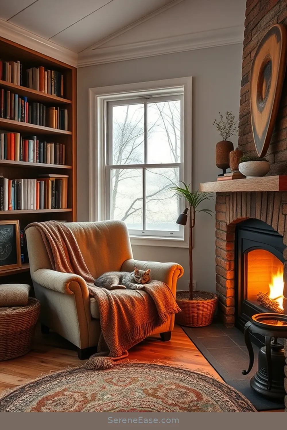 21 Ways to Achieve Monochromatic Rustic Style in Your Library 9 Create a Cozy Reading Nook for 21 Ways to Achieve Monochromatic Rustic Style in Your Library