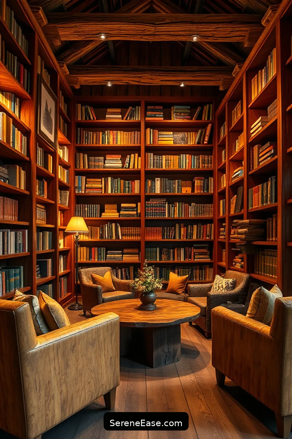 21 Ways to Achieve Monochromatic Rustic Style in Your Library 3 Incorporate Natural Wood Elements for 21 Ways to Achieve Monochromatic Rustic Style in Your Library