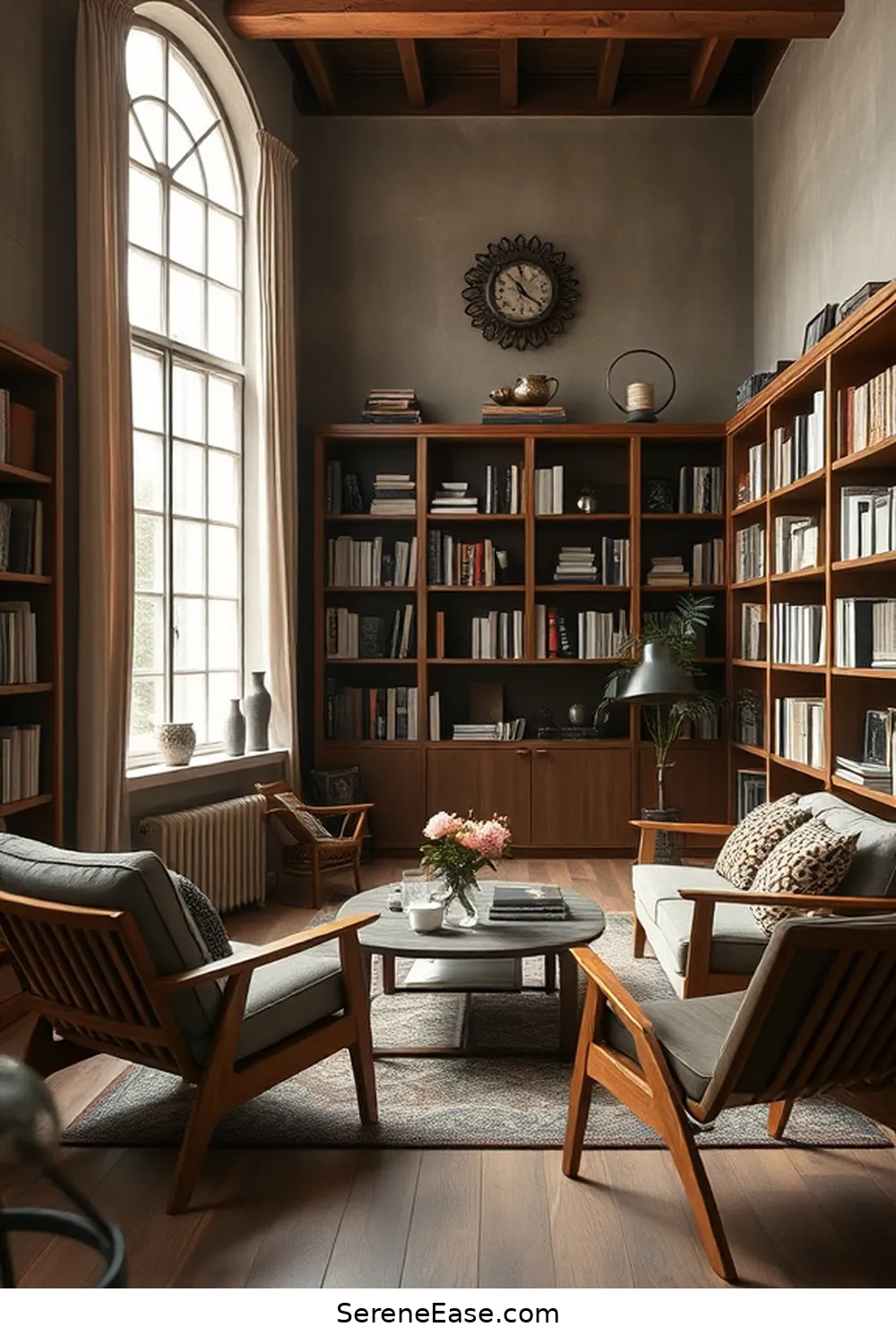 21 Ways to Achieve Monochromatic Rustic Style in Your Library 5 Select Minimalist Furniture for 21 Ways to Achieve Monochromatic Rustic Style in Your Library