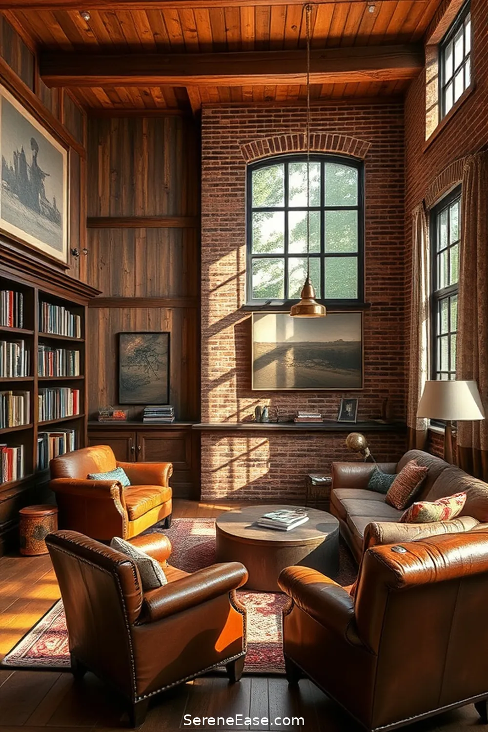 21 Ways to Achieve Monochromatic Rustic Style in Your Library 16 Use Rustic Wall Treatments for 21 Ways to Achieve Monochromatic Rustic Style in Your Library