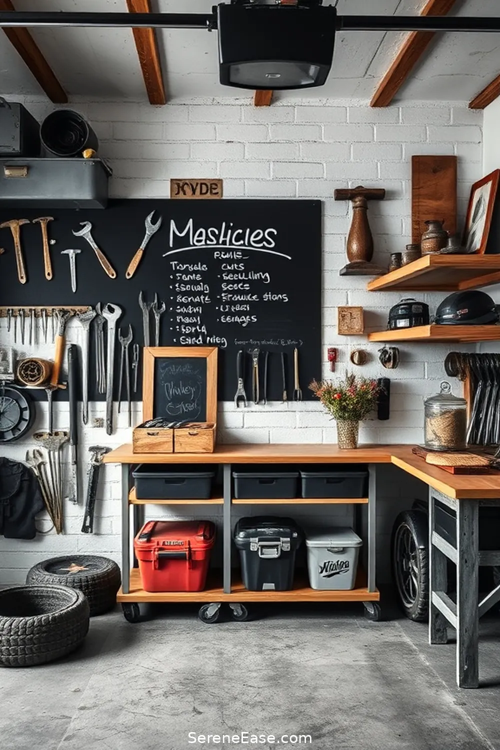 21 Ways to Achieve a Black and White Rustic Garage Style 7 Use Chalkboard Paint for Organization for 21 Ways to Achieve a Black and White Rustic Garage Style