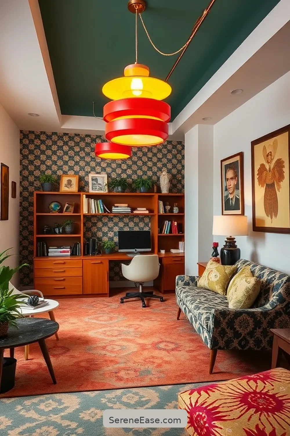 21 Ways to Achieve a Bold and Bright Mid-Century Modern Home Office Style 6 Add Retro Lighting Fixtures for 21 Ways to Achieve a Bold and Bright Mid-Century Modern Home Office Style