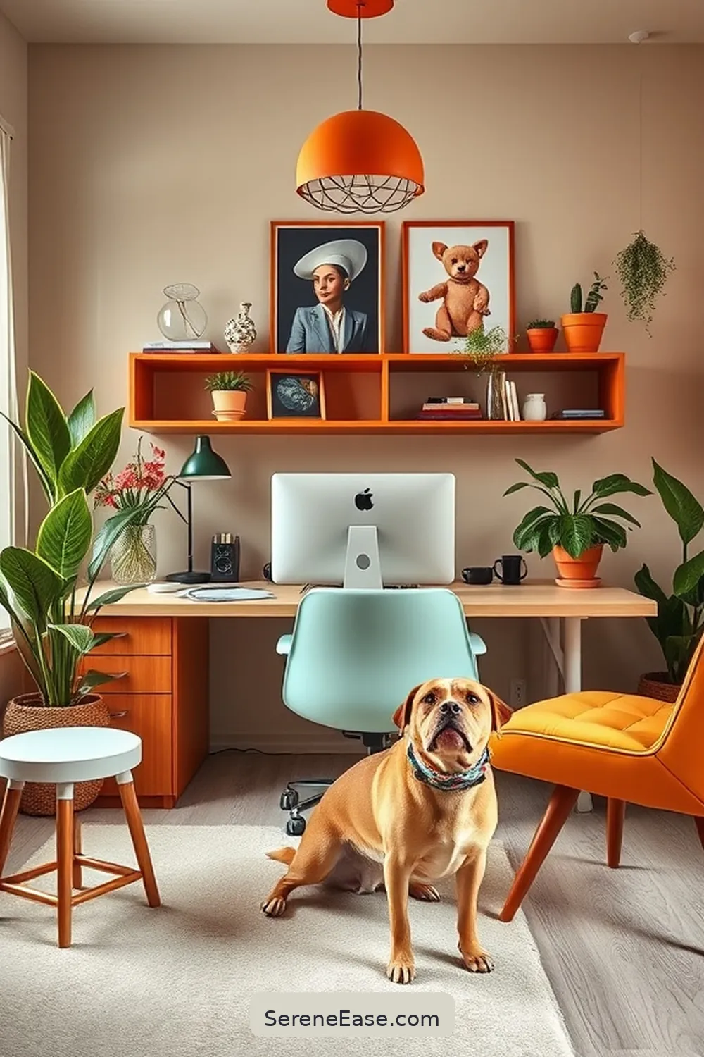 21 Ways to Achieve a Bold and Bright Mid-Century Modern Home Office Style 2 Embrace Bold Color Palettes for 21 Ways to Achieve a Bold and Bright Mid-Century Modern Home Office Style