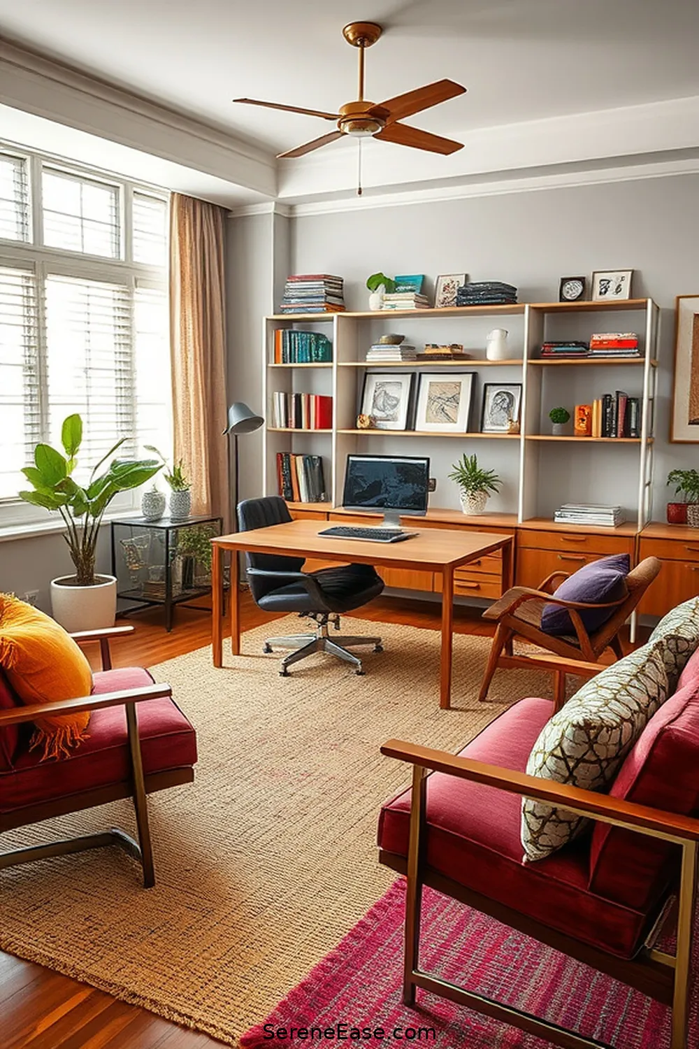 21 Ways to Achieve a Bold and Bright Mid-Century Modern Home Office Style 8 Mix and Match Textures for 21 Ways to Achieve a Bold and Bright Mid-Century Modern Home Office Style
