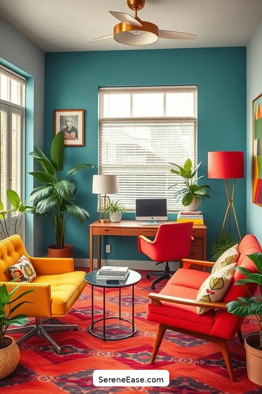 21 Ways to Achieve a Bold and Bright Mid-Century Modern Home Office Style 3 Select Iconic Mid-Century Furniture for 21 Ways to Achieve a Bold and Bright Mid-Century Modern Home Office Style