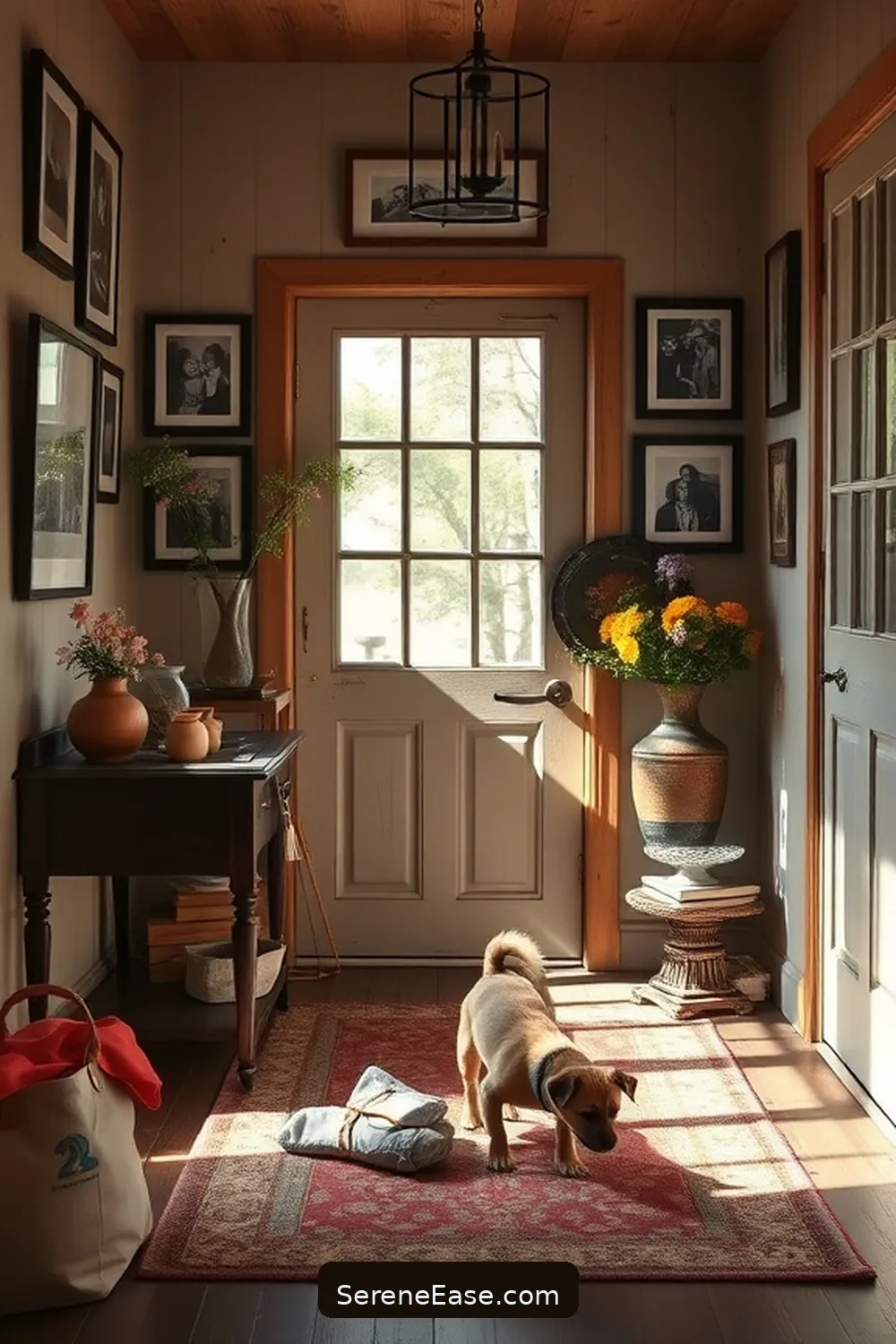 21 Ways to Achieve a Bold and Bright Rustic Style Entryway 16 Add Personal Touches With Family Photos for 21 Ways to Achieve a Bold and Bright Rustic Style Entryway