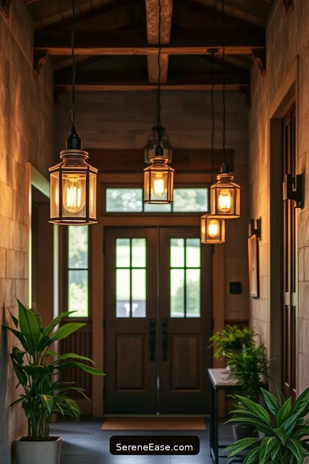 21 Ways to Achieve a Bold and Bright Rustic Style Entryway 4 Add Vintage-Inspired Lighting Fixtures for 21 Ways to Achieve a Bold and Bright Rustic Style Entryway