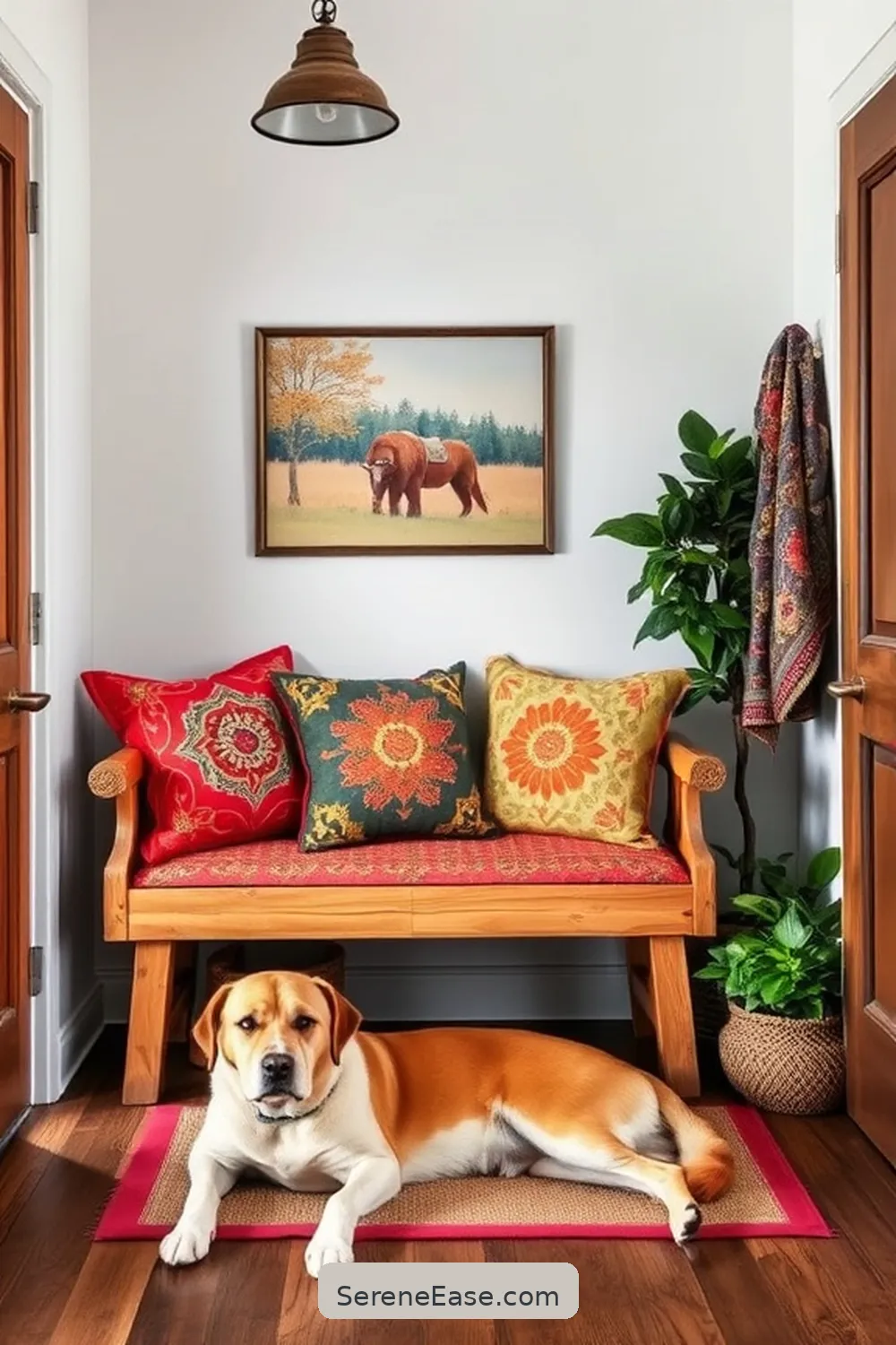 21 Ways to Achieve a Bold and Bright Rustic Style Entryway 11 Create a Welcoming Seating Area for 21 Ways to Achieve a Bold and Bright Rustic Style Entryway