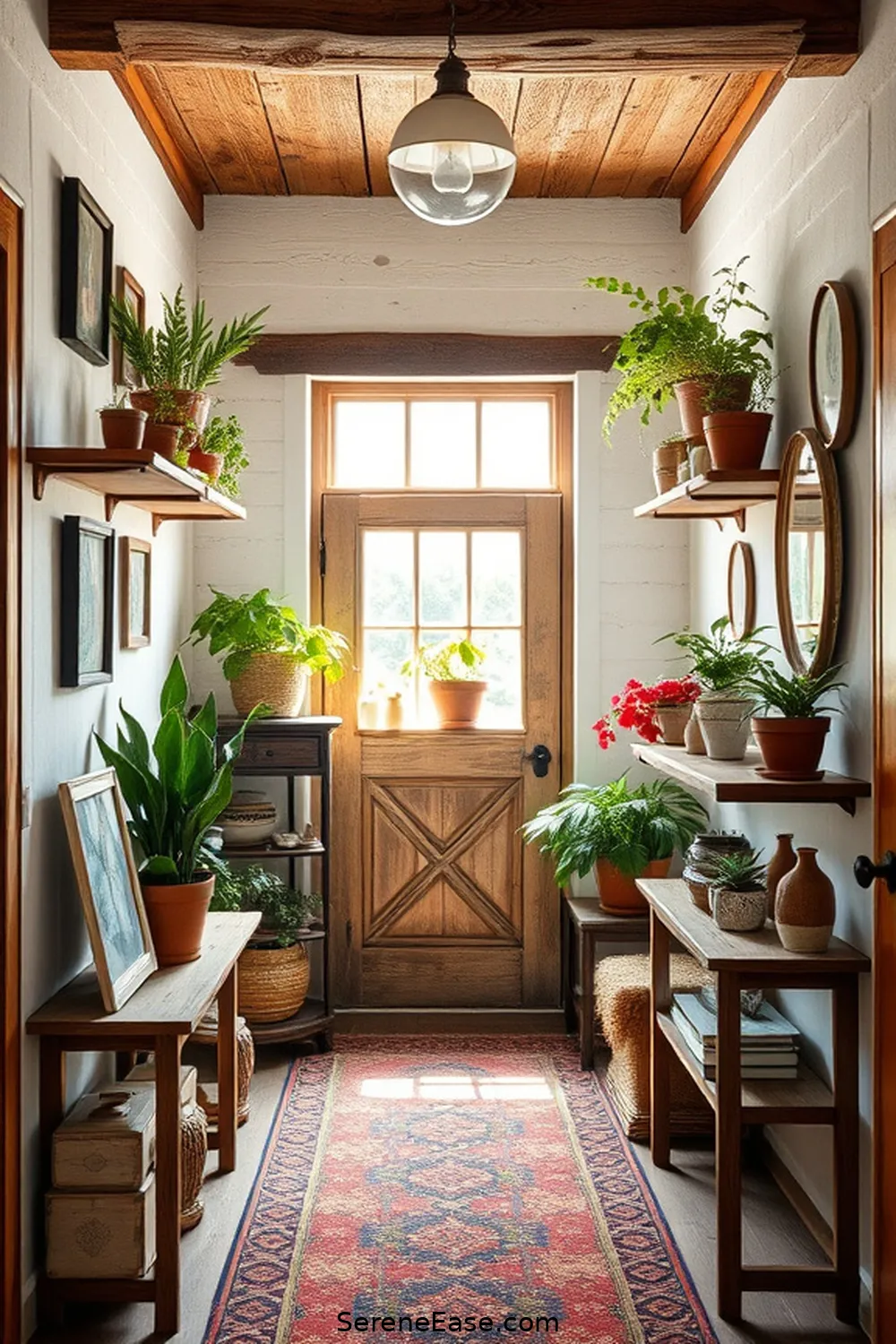 21 Ways to Achieve a Bold and Bright Rustic Style Entryway 19 Embrace Open Shelving for 21 Ways to Achieve a Bold and Bright Rustic Style Entryway