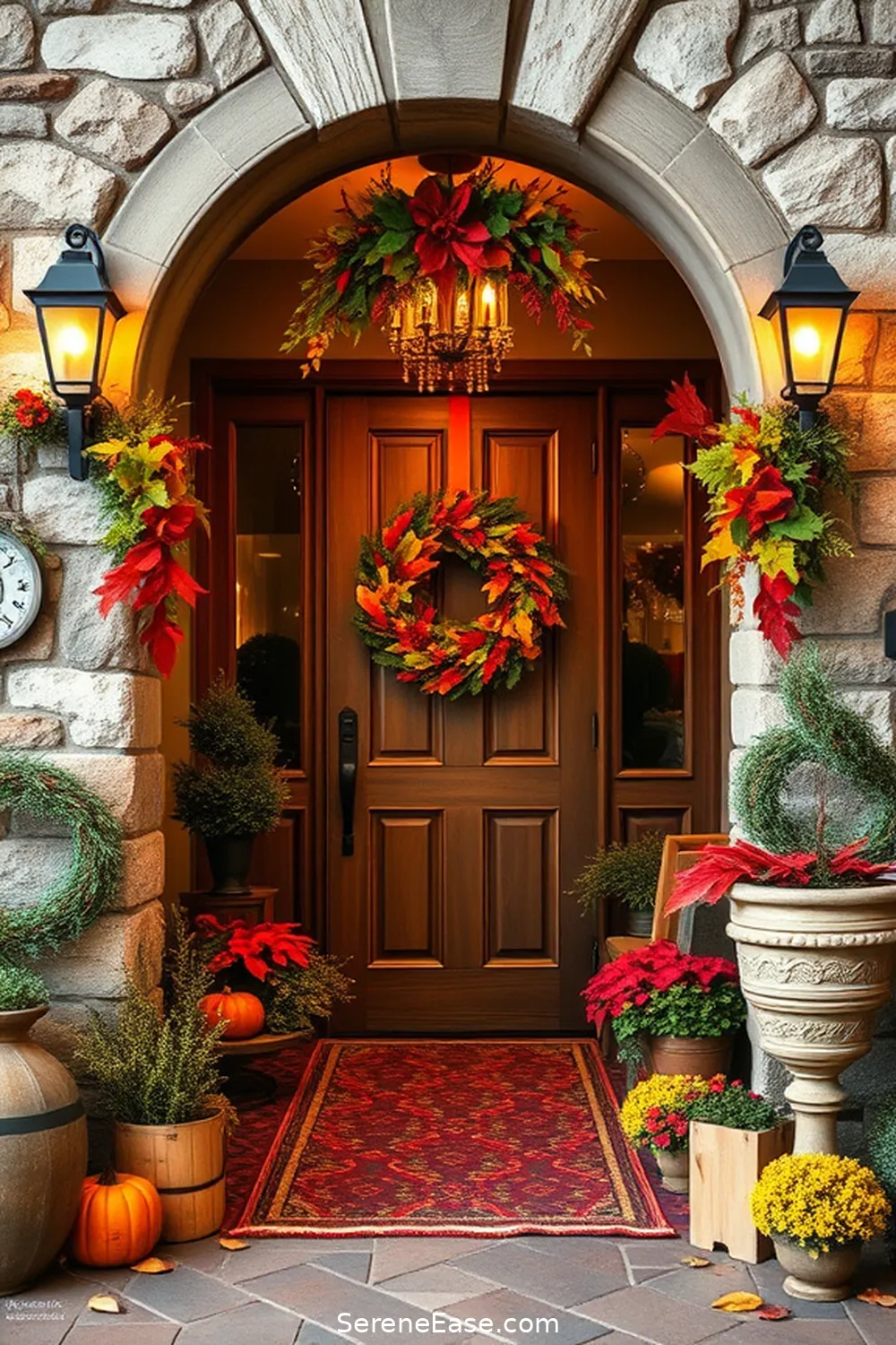 21 Ways to Achieve a Bold and Bright Rustic Style Entryway 20 Include Seasonal Decor for 21 Ways to Achieve a Bold and Bright Rustic Style Entryway