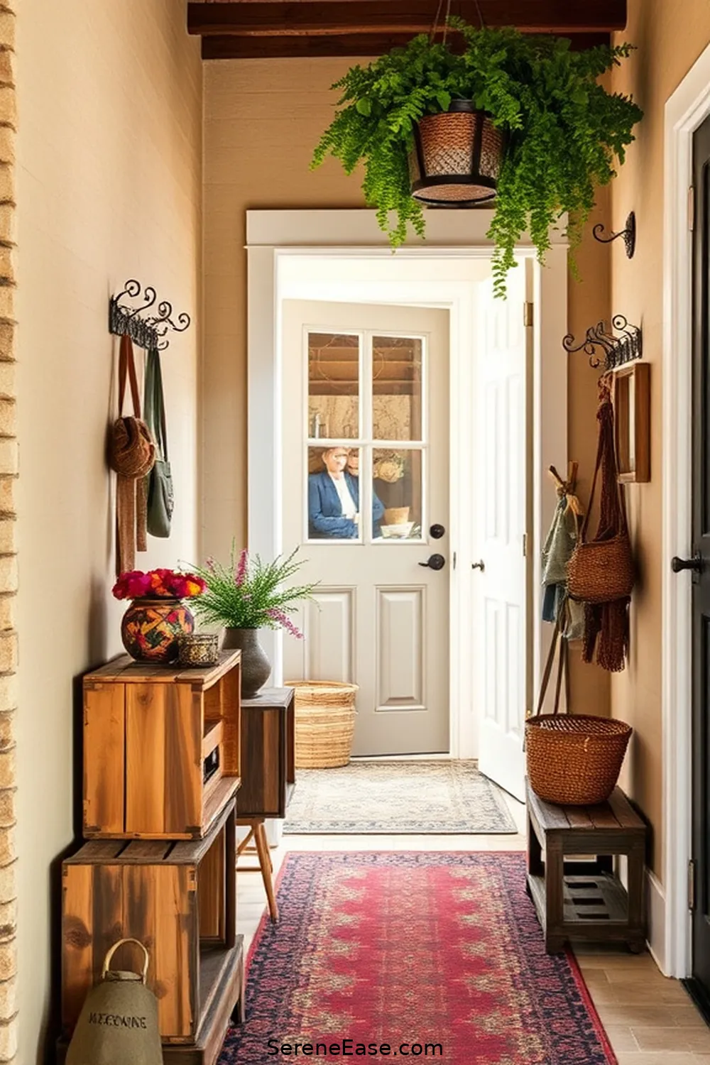 21 Ways to Achieve a Bold and Bright Rustic Style Entryway 13 Incorporate Rustic Storage Solutions for 21 Ways to Achieve a Bold and Bright Rustic Style Entryway
