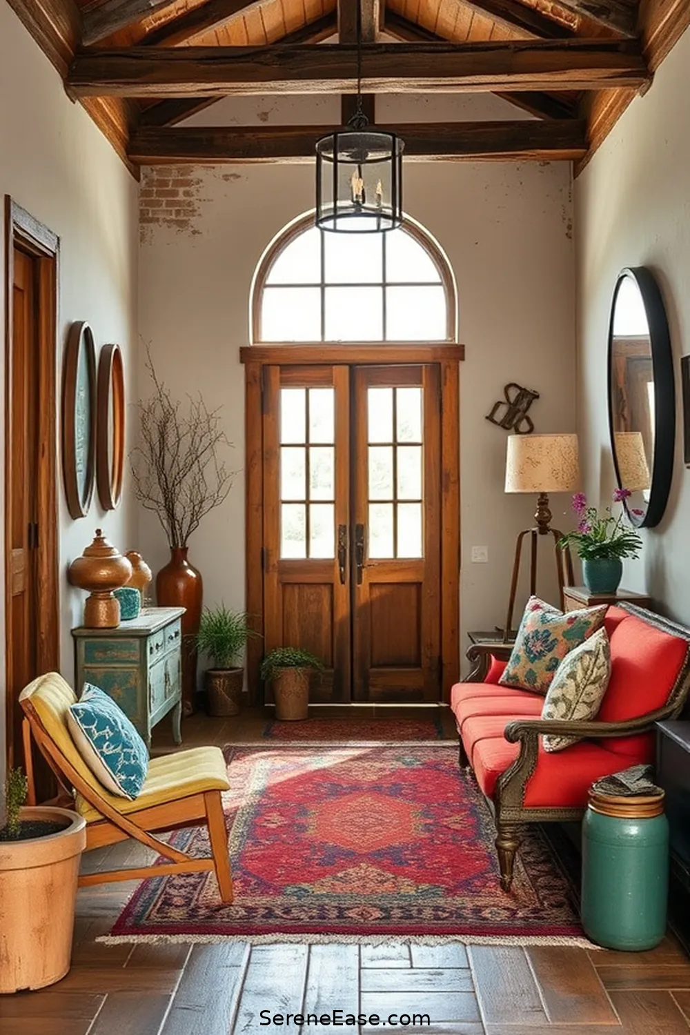 21 Ways to Achieve a Bold and Bright Rustic Style Entryway 8 Mix and Match Furniture Styles for 21 Ways to Achieve a Bold and Bright Rustic Style Entryway