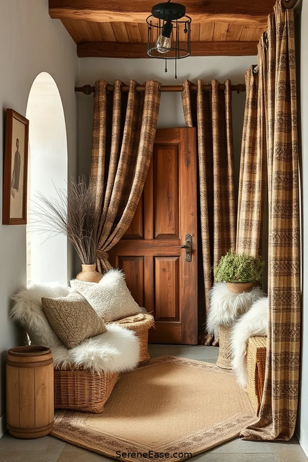 21 Ways to Achieve a Bold and Bright Rustic Style Entryway 5 Use Textured Fabrics for Soft Furnishings for 21 Ways to Achieve a Bold and Bright Rustic Style Entryway