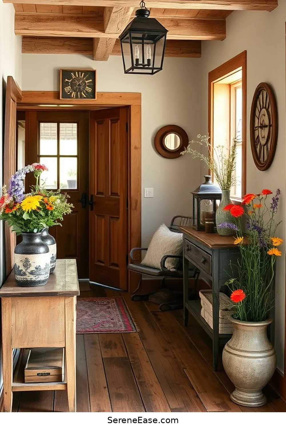 21 Ways to Achieve a Bold and Bright Rustic Style Entryway 10 Utilize Antique or Upcycled Decor for 21 Ways to Achieve a Bold and Bright Rustic Style Entryway