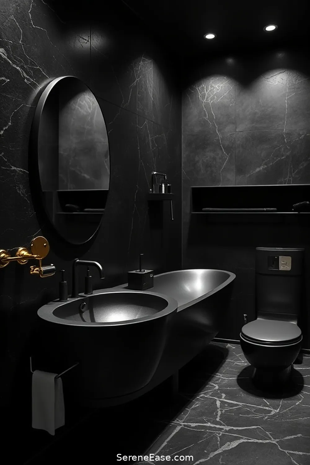 21 Ways to Achieve an Industrial Style Black and White Bathroom 5 Incorporate Black Metal Fixtures for 21 Ways to Achieve an Industrial Style Black and White Bathroom