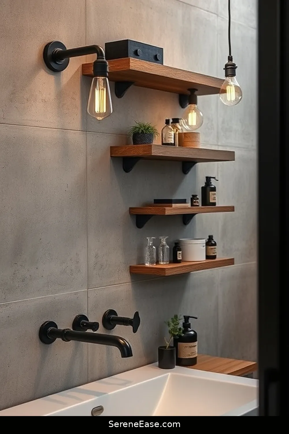 21 Ways to Achieve an Industrial Style Black and White Bathroom 19 Integrate Industrial-Style Accessories for 21 Ways to Achieve an Industrial Style Black and White Bathroom