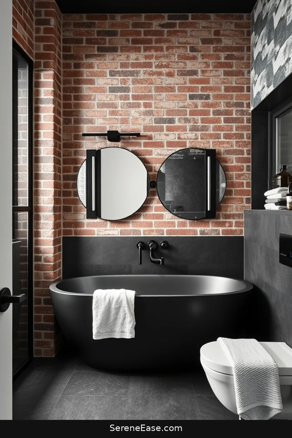 21 Ways to Achieve an Industrial Style Black and White Bathroom 22 Mix and Match Textures for 21 Ways to Achieve an Industrial Style Black and White Bathroom