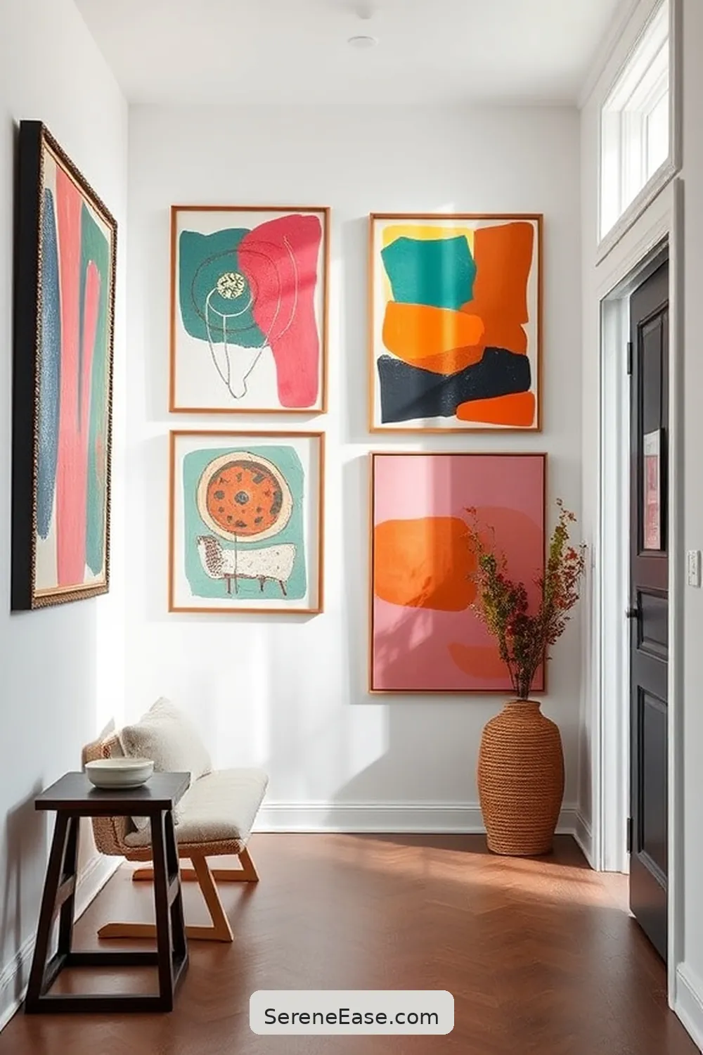 21 Ways to Add Bold Bright Touches to Scandinavian Entryway Style 4 Choose Vibrant Wall Art for 21 Ways to Add Bold Bright Touches to Scandinavian Entryway Style