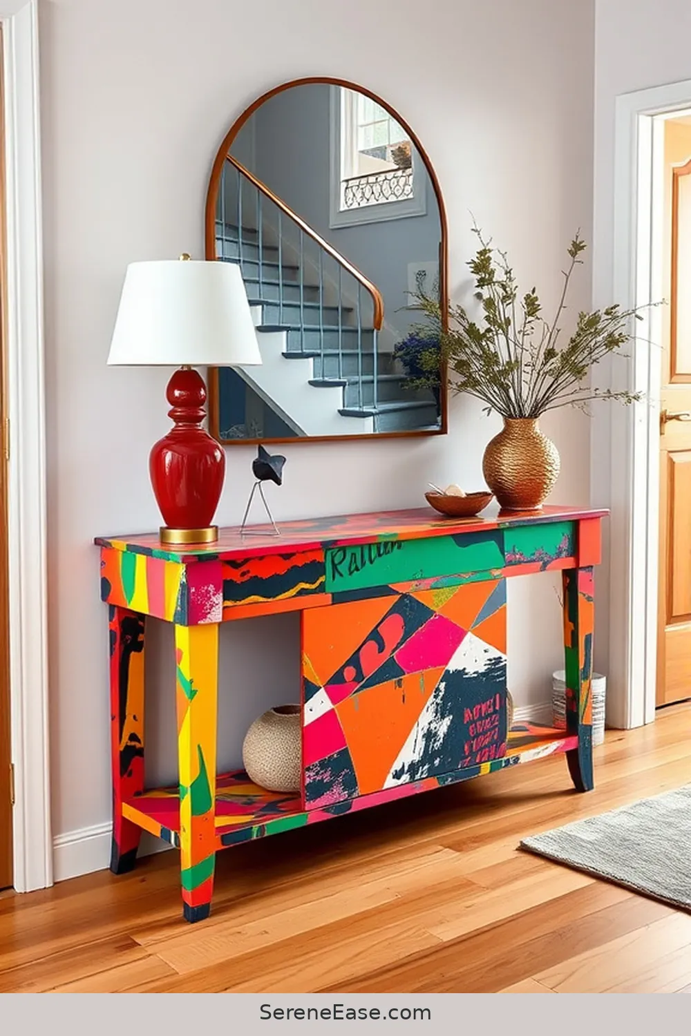 21 Ways to Add Bold Bright Touches to Scandinavian Entryway Style 10 Select a Unique Console Table for 21 Ways to Add Bold Bright Touches to Scandinavian Entryway Style