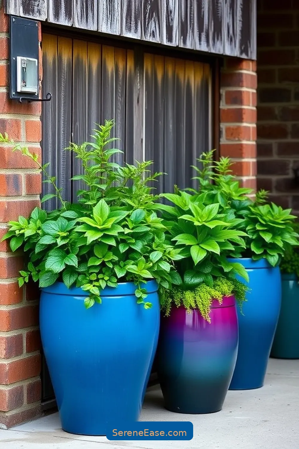 21 Ways to Add Jewel Tones to Rustic Garage Style 15 Incorporate Colorful Planters for Greenery for 21 Ways to Add Jewel Tones to Rustic Garage Style