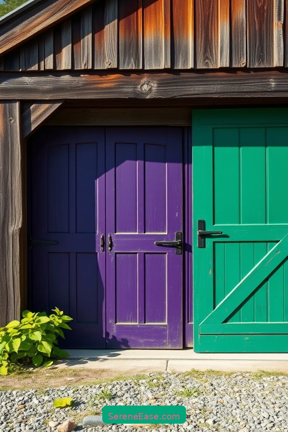21 Ways to Add Jewel Tones to Rustic Garage Style 13 Paint Garage Doors in Bold Jewel Hues for 21 Ways to Add Jewel Tones to Rustic Garage Style