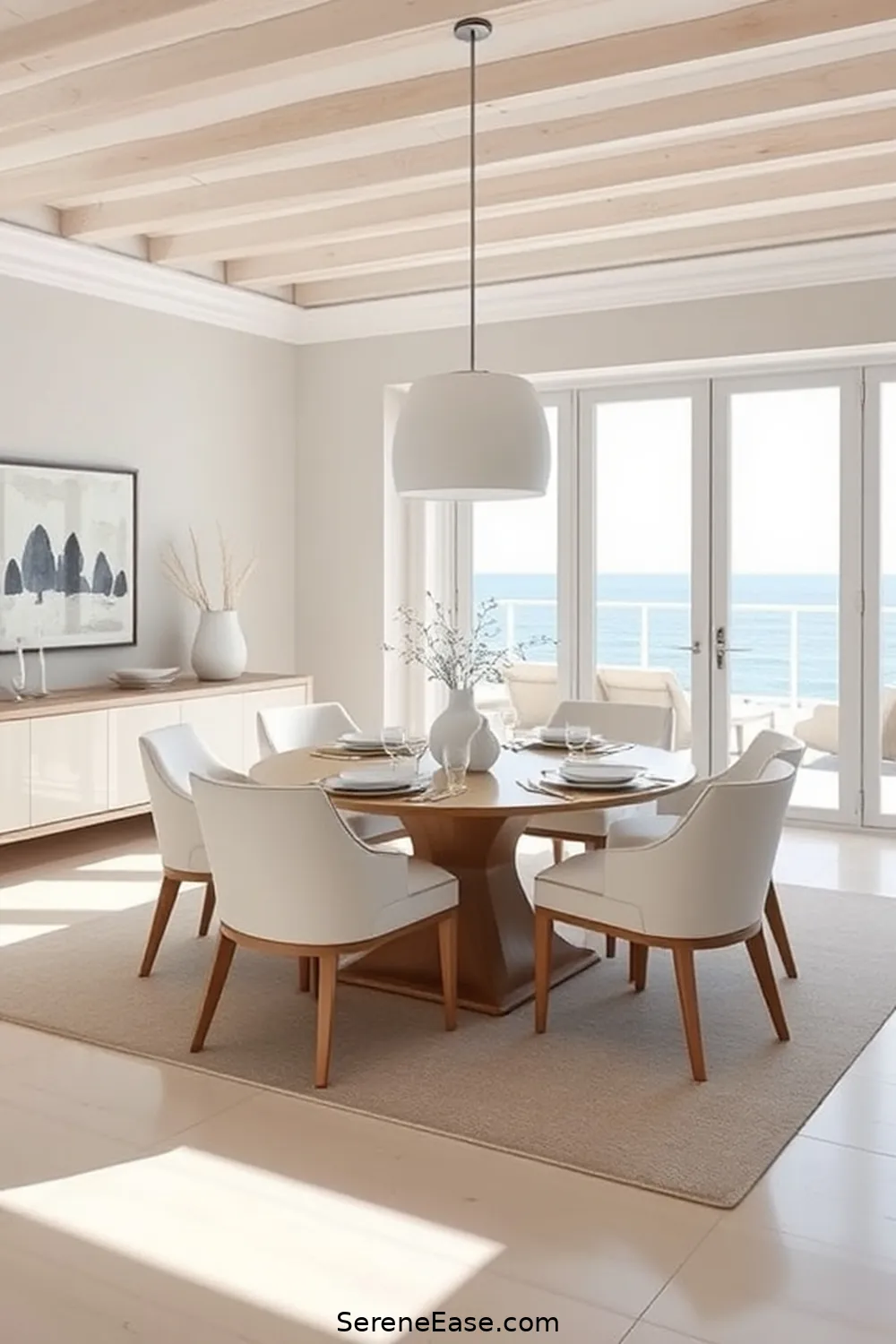 21 Ways to Create a Monochromatic Coastal Style Dining Room 7 Embrace Minimalism in Decor for 21 Ways to Create a Monochromatic Coastal Style Dining Room
