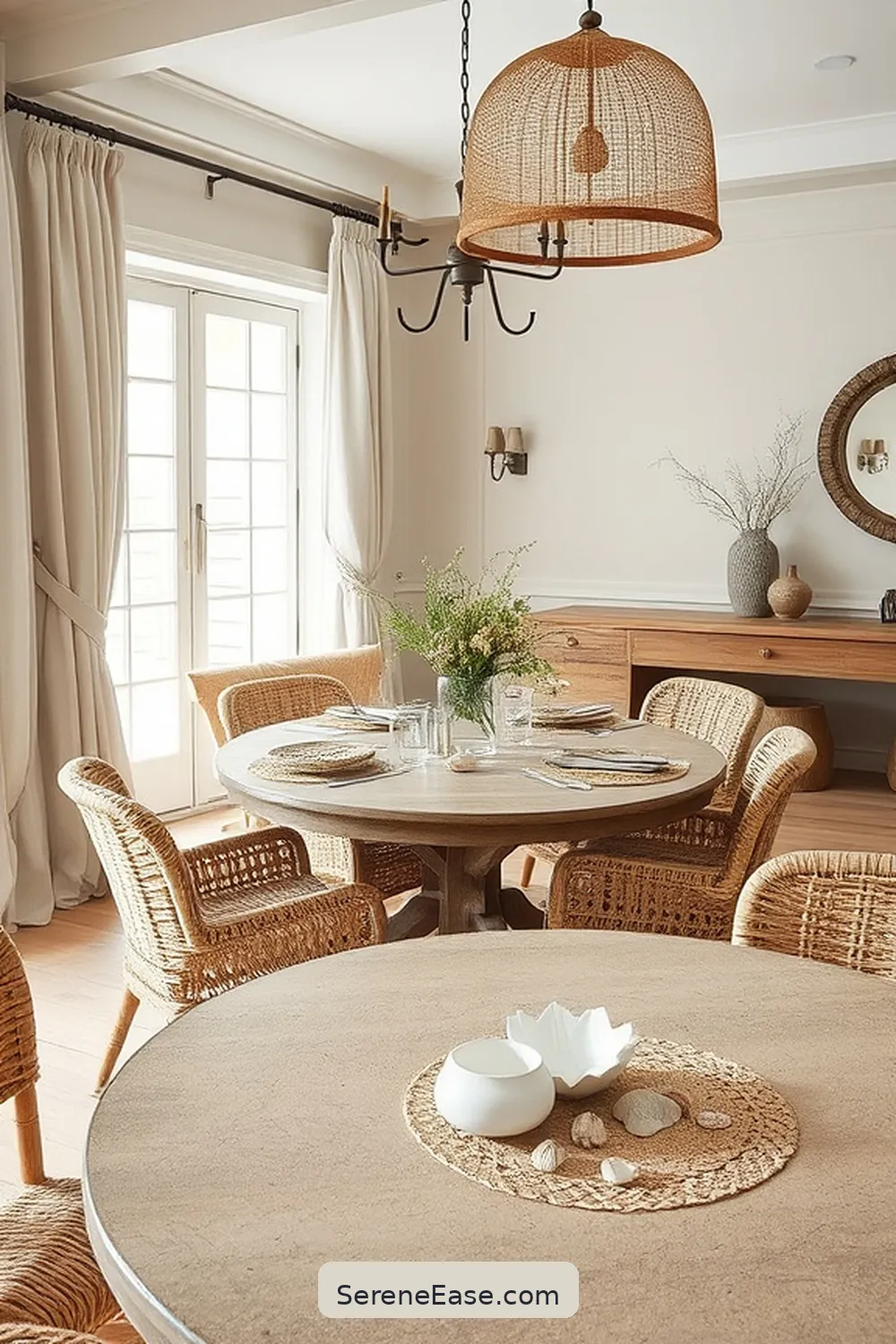21 Ways to Create a Monochromatic Coastal Style Dining Room 4 Incorporate Natural Textures for 21 Ways to Create a Monochromatic Coastal Style Dining Room