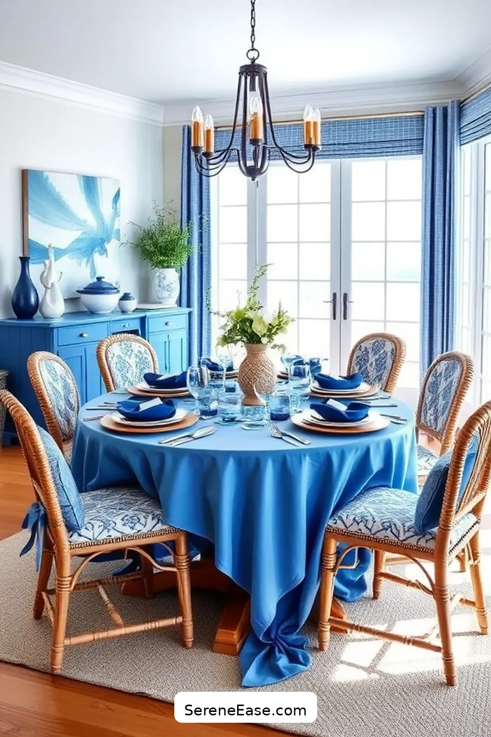 21 Ways to Create a Monochromatic Coastal Style Dining Room 16 Mix Different Shades of Blue for 21 Ways to Create a Monochromatic Coastal Style Dining Room