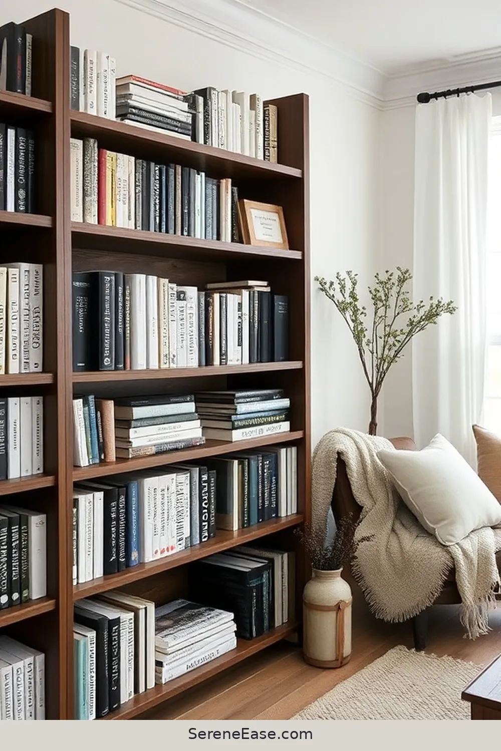 Mix and Match Book Covers for 21 Ways to Create a Monochromatic Library in Modern Farmhouse Style