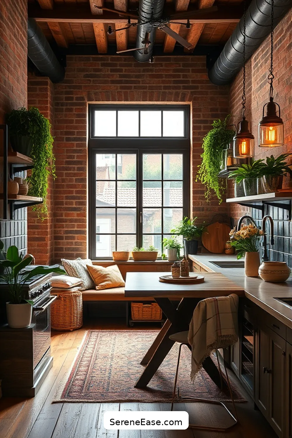 Create a Cozy Nook With Earth Tones for 21 Ways to Incorporate Earth Tones in Industrial Style Kitchens