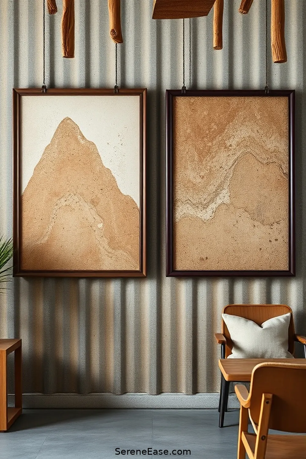 Hang Earthy Artwork for 21 Ways to Incorporate Earth Tones in Industrial Style Kitchens