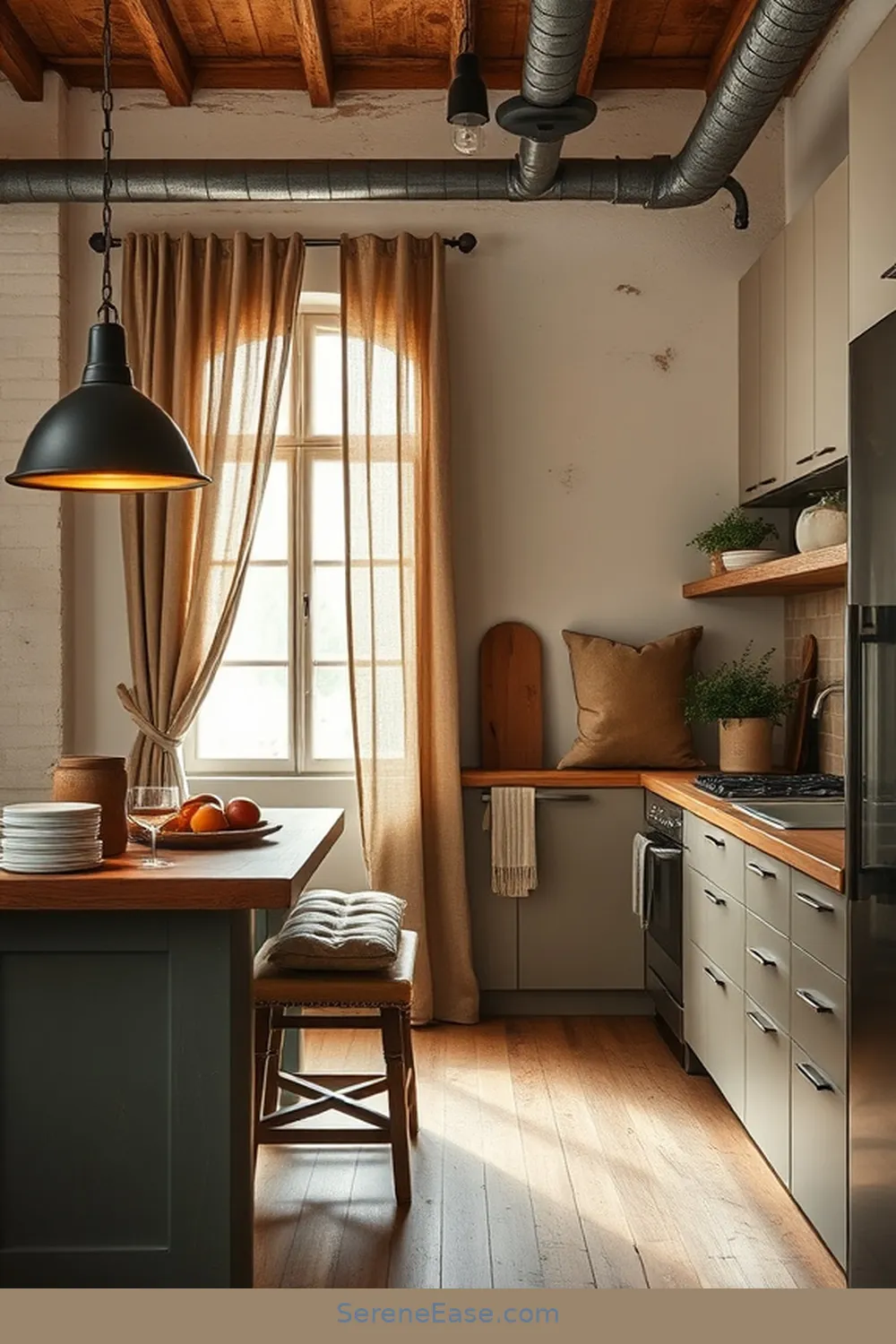 Integrate Textured Fabrics for 21 Ways to Incorporate Earth Tones in Industrial Style Kitchens