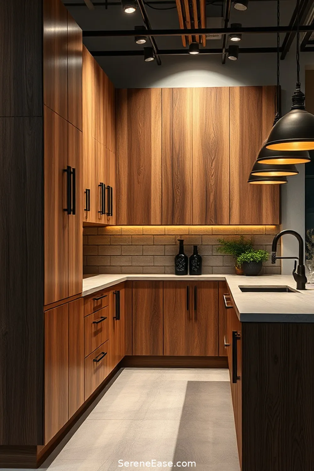 Opt for Natural Wood Cabinets for 21 Ways to Incorporate Earth Tones in Industrial Style Kitchens