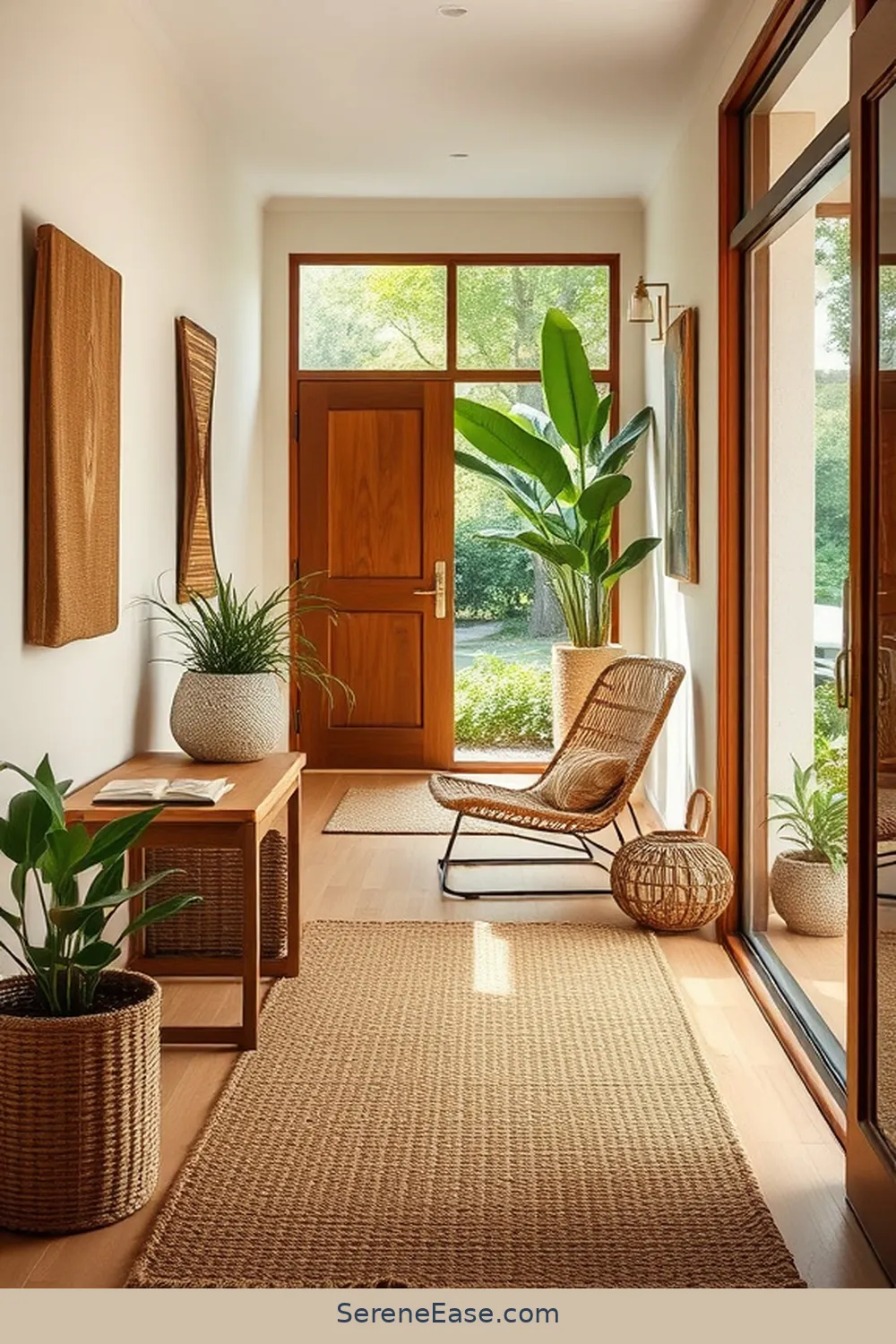Mix Textures With Natural Fibers for 21 Ways to Incorporate Earth Tones in Mid-Century Modern Hallways