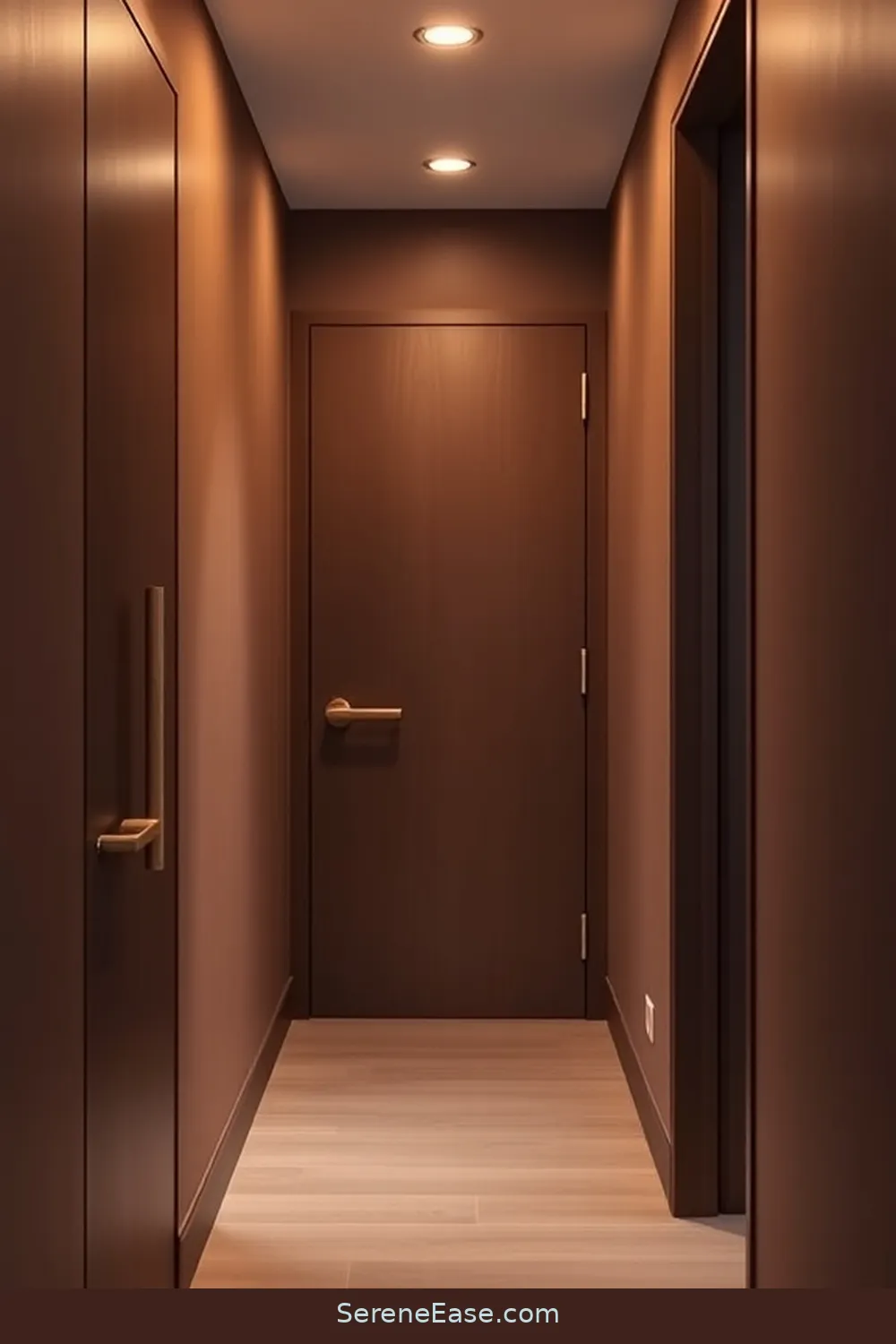 Update Door Hardware With Natural Finishes for 21 Ways to Incorporate Earth Tones in Mid-Century Modern Hallways